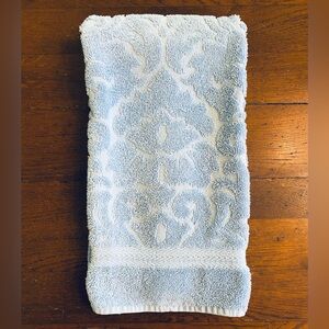 VTG Hand Bathroom Towel Damask Relief Pattern Baby Light Blue JC Penney USA